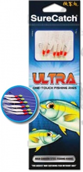 Sure Catch Sabiki Ultra One Touch Rainbow Fishing Rig, Size 14