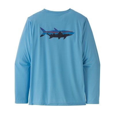 Patagonia Men's Long-Sleeved Cap Cool Daily Fish Graphic Shirt - Fitz Roy Tarpon: Lago Blue