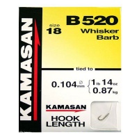 Kamasan B520 Whisker Barbed Spade Hooks To Nylon Eh520