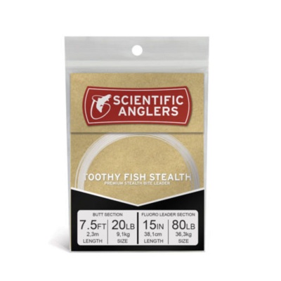 Scientific Anglers Toothy Fish Stealth 7.5' AR Tapered Leader w/15'' 80 lb Fluoro