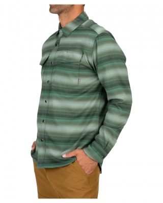 Simms Gallatin Flannel Shirt - Moss Stripe
