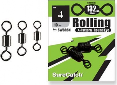 Surecatch Black Rolling Swivels